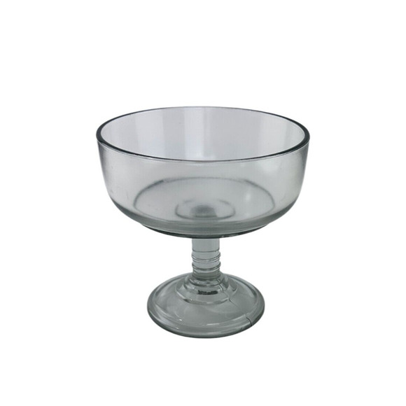 Vintage, Footed Candy Dish, Gray Translucent Glass, Round 6" Tall, Small Compote - Picture 1 of 11